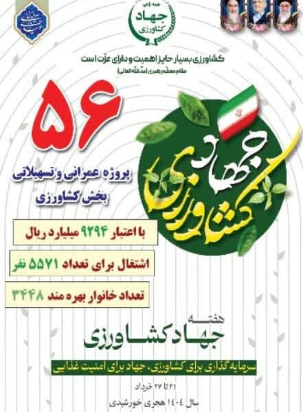 افتتاح ۵۶ پروژه عمرانی و تسهیلاتی جهادکشاورزی در گلستان به مناسبت هفته جهادکشاورزی
