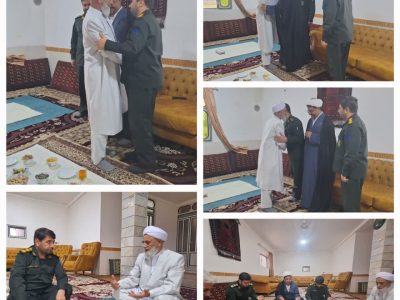 دیدار فرمانده، جانشین و مسئول نمایندگی ولی فقیه در سپاه آق‌قلا با آخوند توماج به مناسبت عید سعید قربان