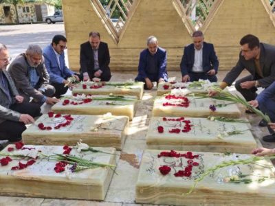 حضور مشاور مدیر توسعه منابع انسانی و رئیس امور ایثارگران شرکت ملی پالایش و پخش فرآورده‌های نفتی ایران در گلزار شهدای گمنام