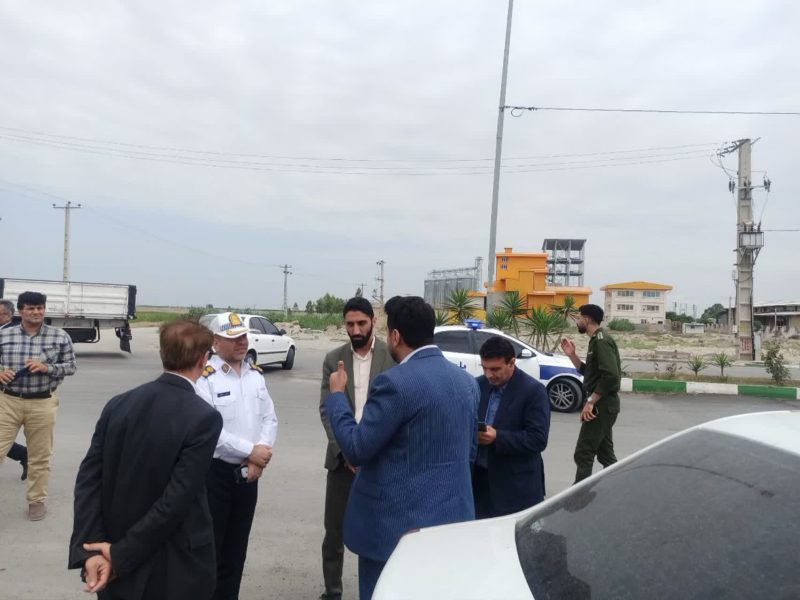 بازدید میدانی فرمانده پلیس راه نوکنده  بندر گز از محورهای اصلی ، فرعی و روستایی