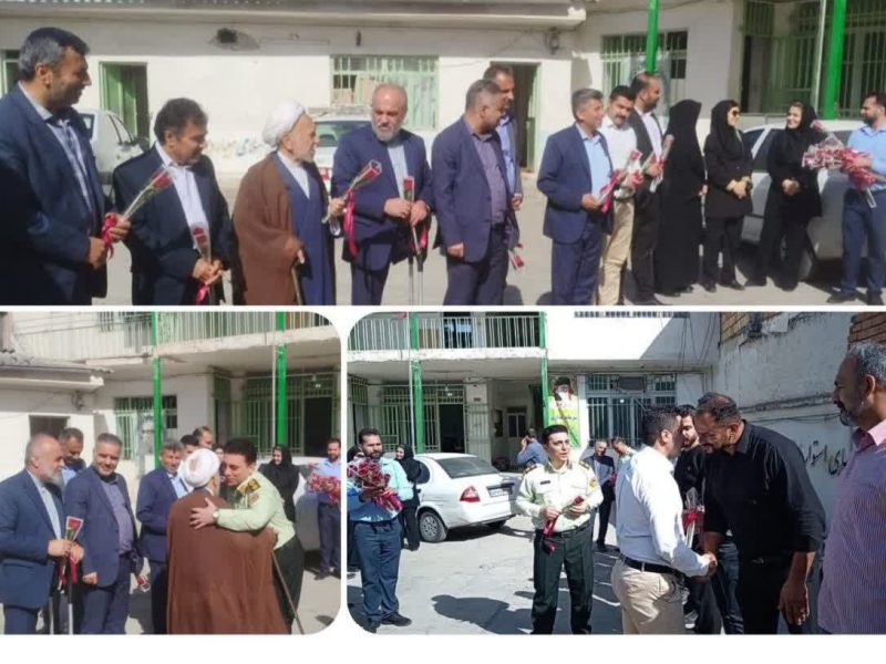 دیدار شهردار، اعضای شورای اسلامی شهر و کارکنان شهرداری با رئیس کلانتری شهر به مناسبت هفته نیروی انتظامی