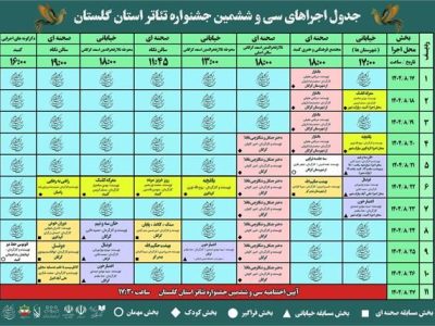 رویدادی غیر متمرکز در پنج بخش اجرایی؛ جدول اجراهای جشنواره تئاتر سی و ششم گلستان منتشر شد / آغاز جشنواره با بالتازار و خنده کودکان گنبدی