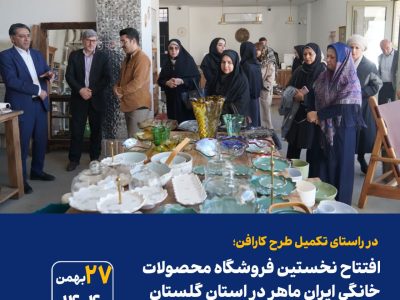 در راستای تکمیل طرح کارافن؛ افتتاح نخستین فروشگاه محصولات خانگی ایران ماهر در استان گلستان